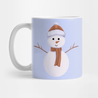 Christmas Snowman with Brown Scarf and Beanie. Mug